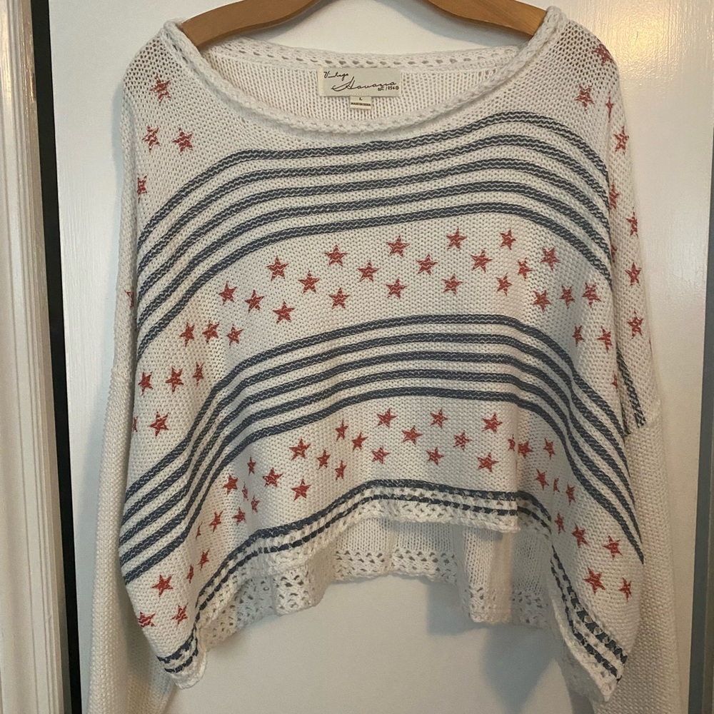 NWOT Vintage Havanna Stars and Stripes sweater
